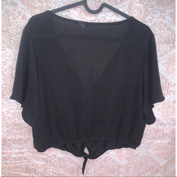 Divided (H&M) Sheer Button Down Crop Top - Picture 2 of 3
